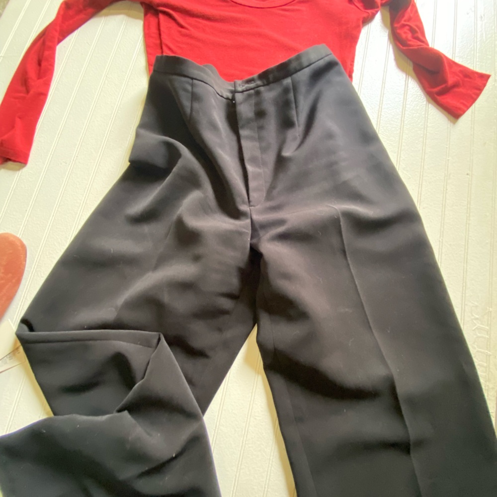 Tribal Women's Dress Slacks Black Size 4 Pants Flat Front Stretch Wide Leg